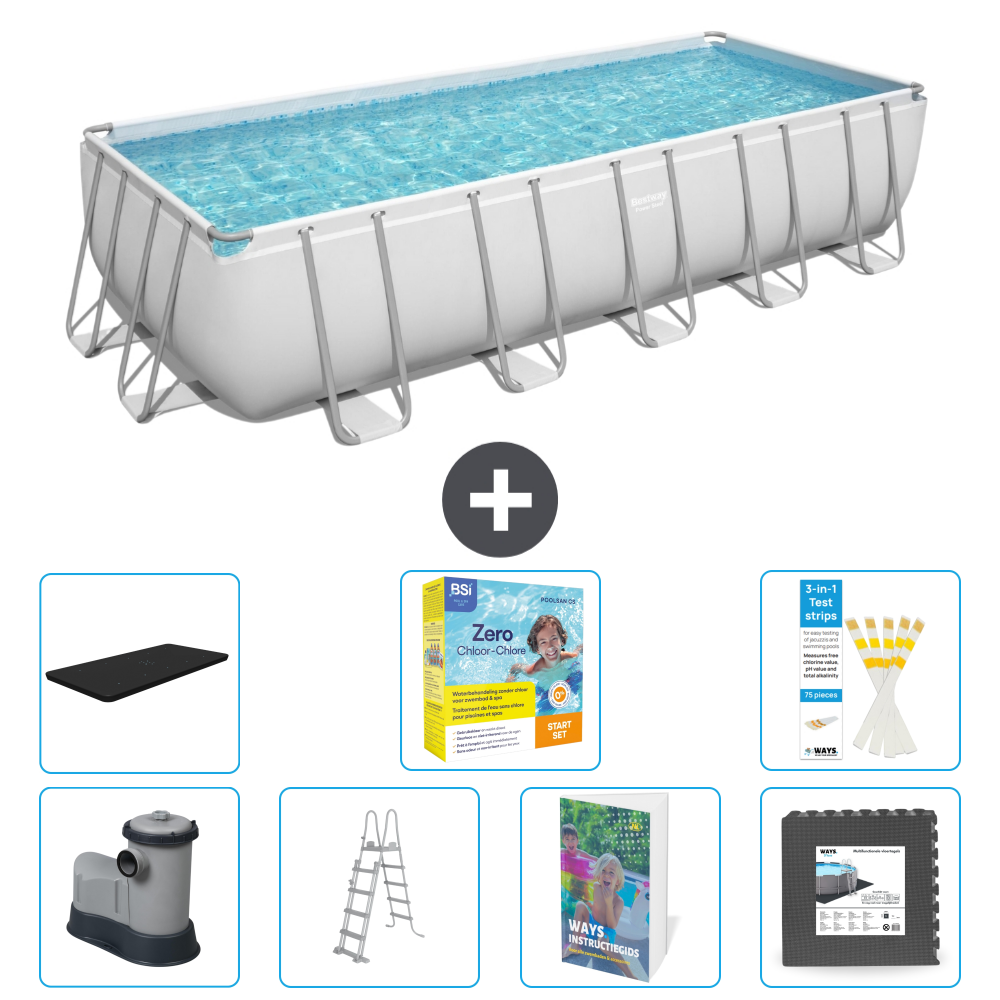 Bestway Power Steel Rechteckig - 640x274x132 Cm - 8-teilig S607