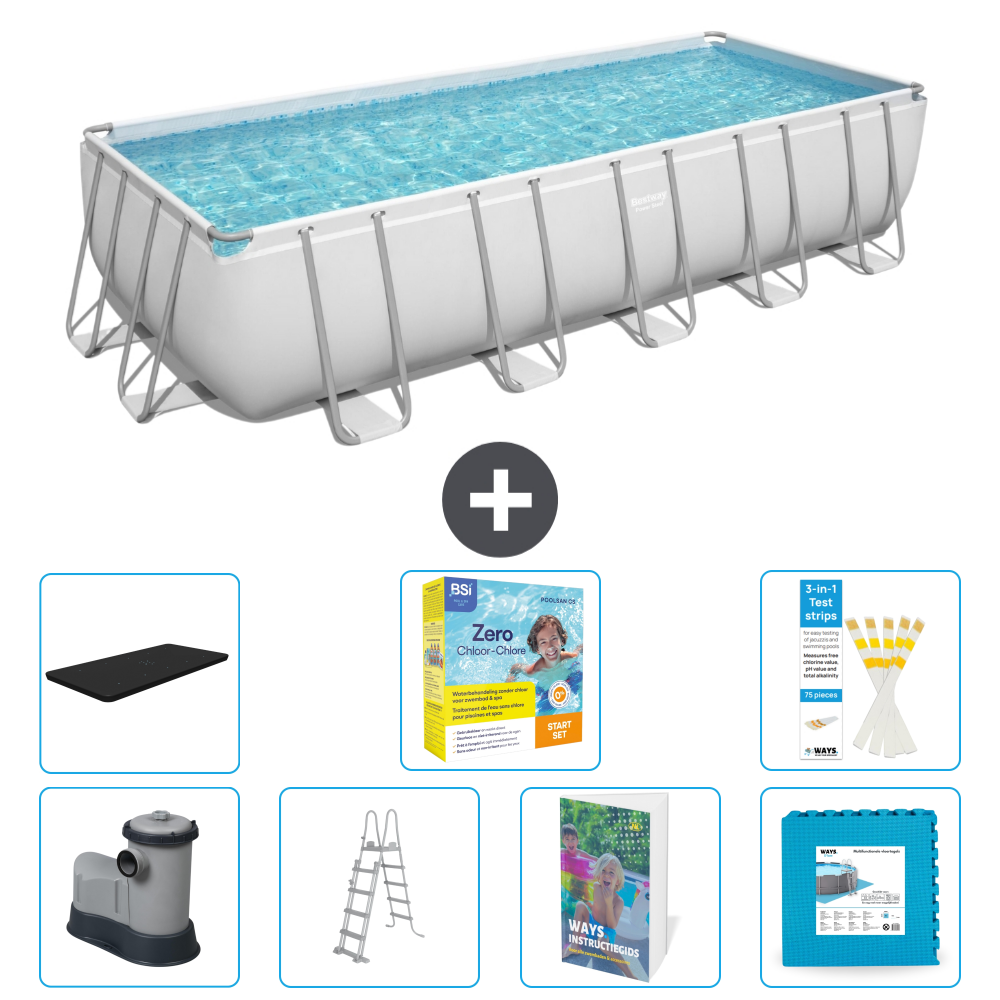 Bestway Power Steel Rechteckig - 640x274x132 Cm - 8-teilig S566