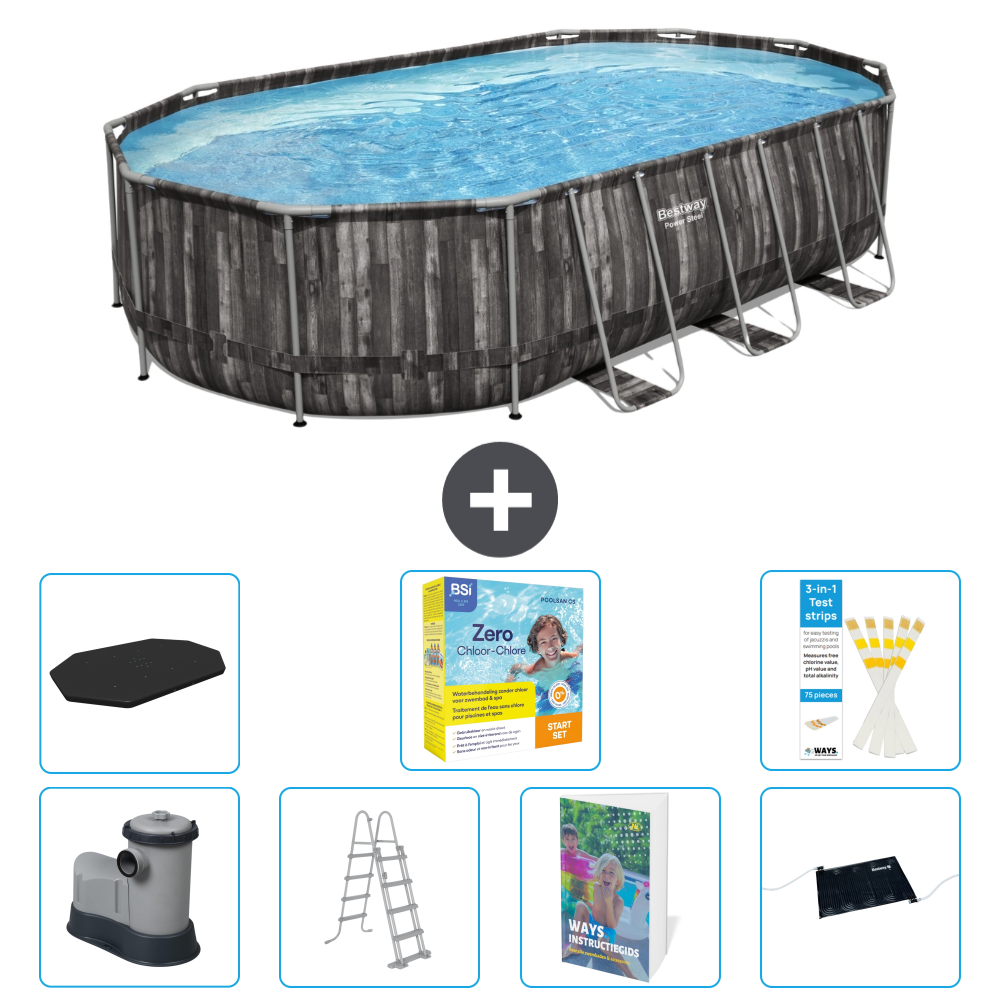 Bestway Power Steel Oval - 610x366x122 Cm - 8-teilig S582