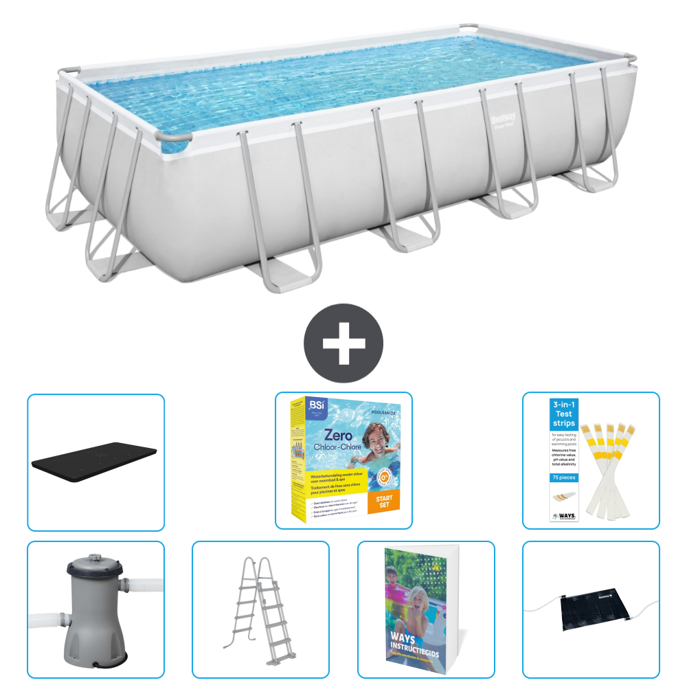 Bestway Power Steel Rechteckig - 488x244x122 Cm - 8-teilig S582