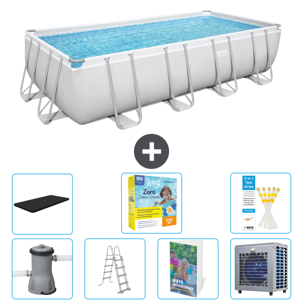 Bestway Power Steel Rechteckig - 488x244x122 Cm - 8-teilig S606