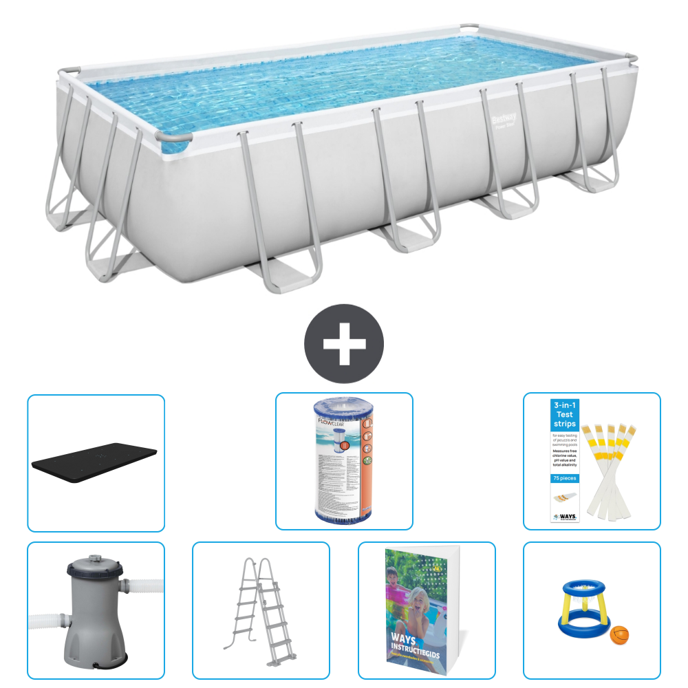 Bestway Power Steel Rechteckig - 488x244x122 Cm - 8-teilig S541