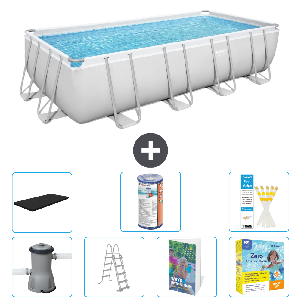 Bestway Power Steel Rechteckig - 488x244x122 Cm - 8-teilig S572