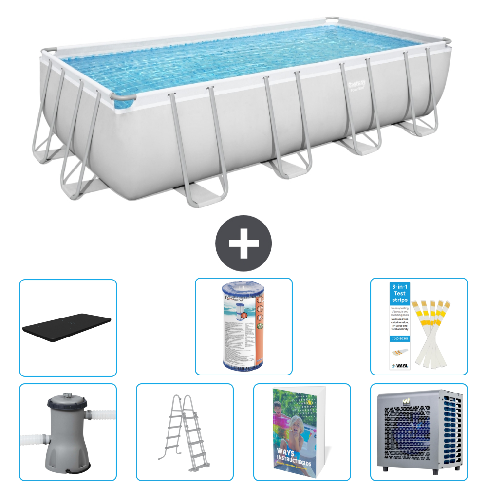 Bestway Power Steel Rechteckig - 488x244x122 Cm - 8-teilig S551