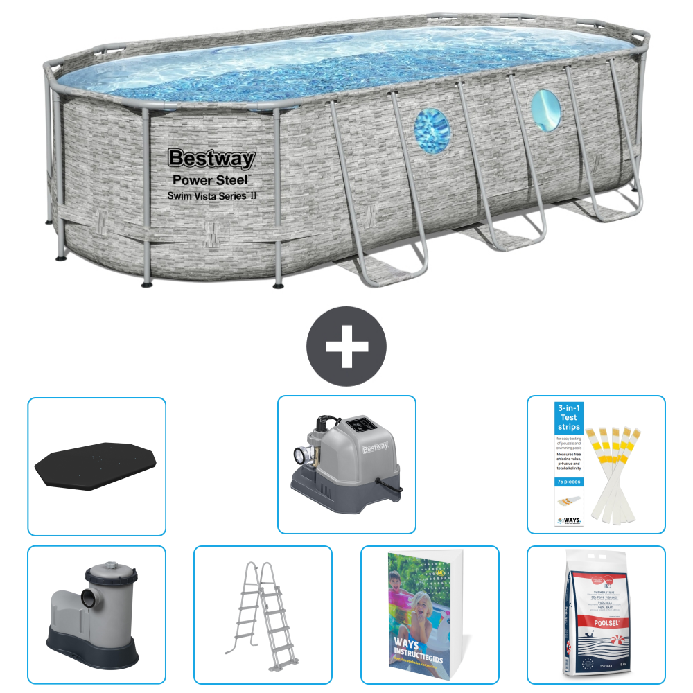 Bestway Power Steel Oval - 549x274x122 Cm - 8-teilig S649