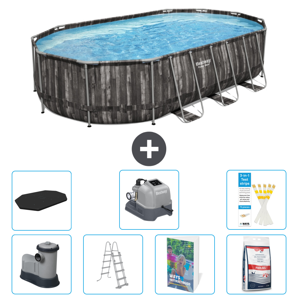 Bestway Power Steel Oval - 610x366x122 Cm - 8-teilig S649