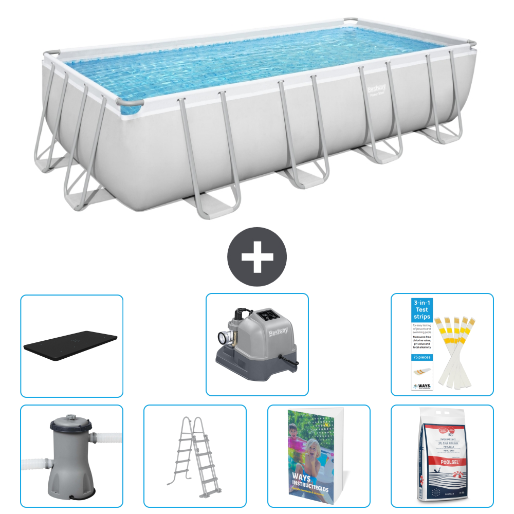 Bestway Power Steel Rechteckig - 488x244x122 Cm - 8-teilig S649