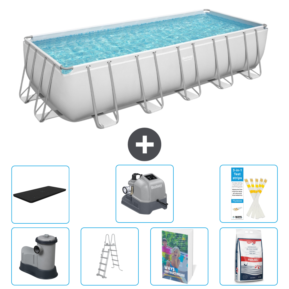 Bestway Power Steel Rechteckig - 640x274x132 Cm - 8-teilig S649