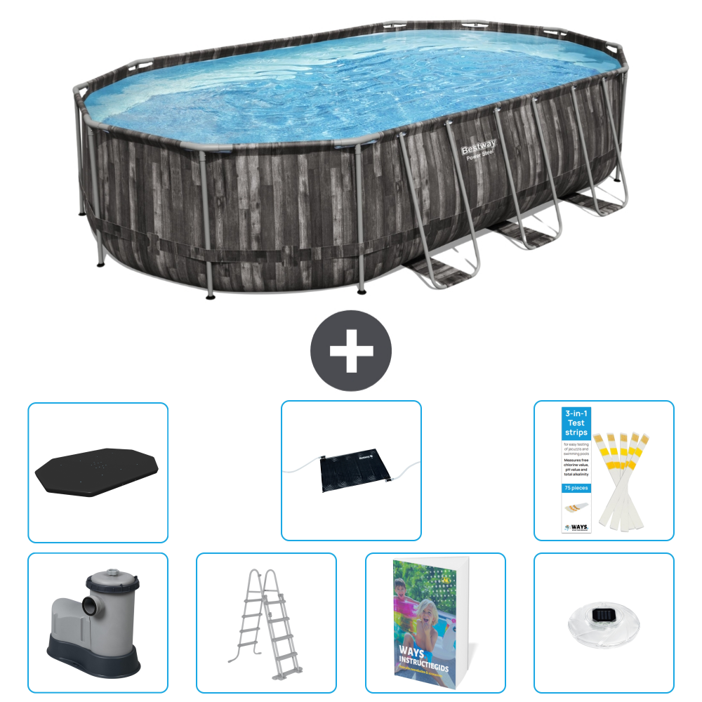 Bestway Power Steel Oval - 610x366x122 Cm - 8-teilig S598