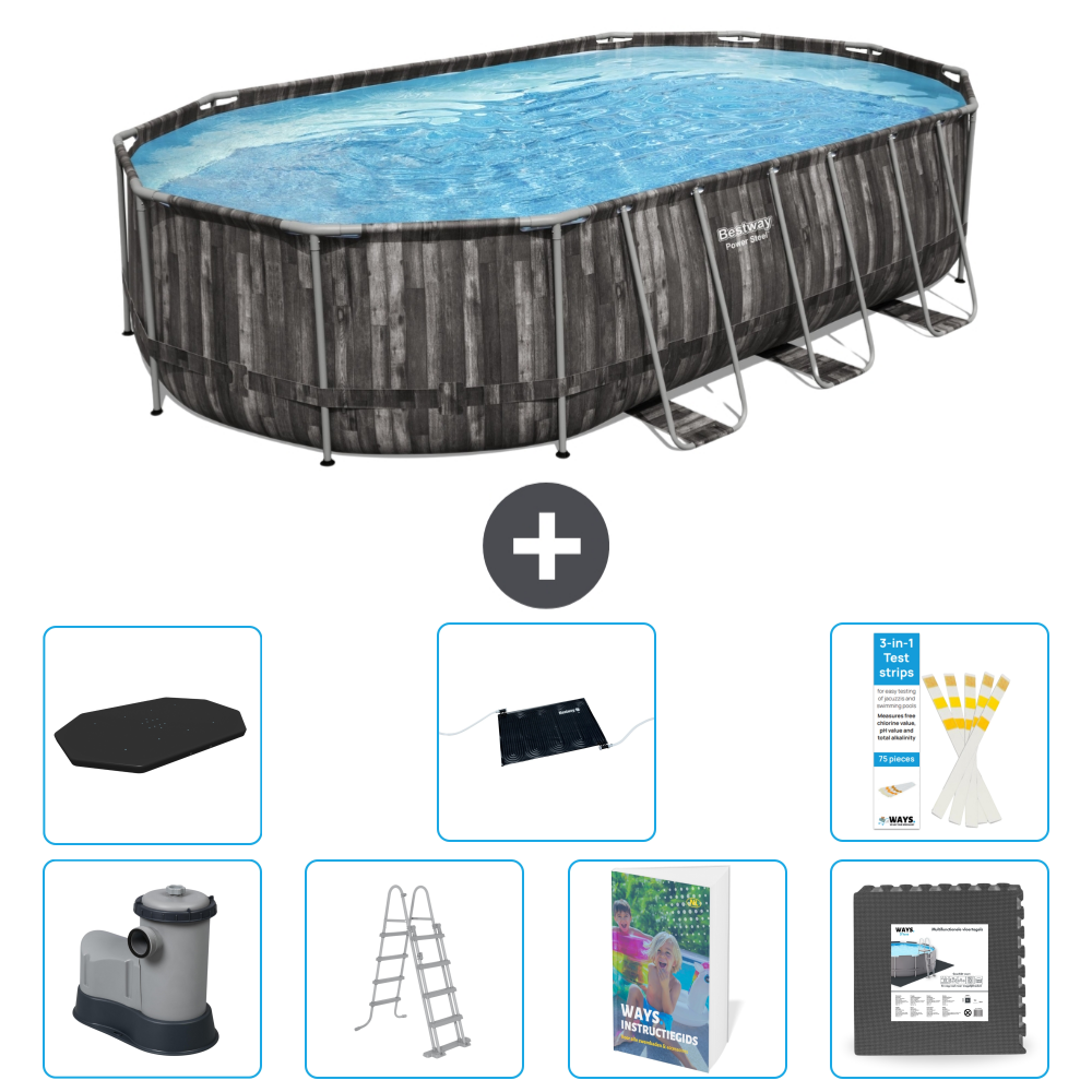 Bestway Power Steel Oval - 610x366x122 Cm - 8-teilig S543