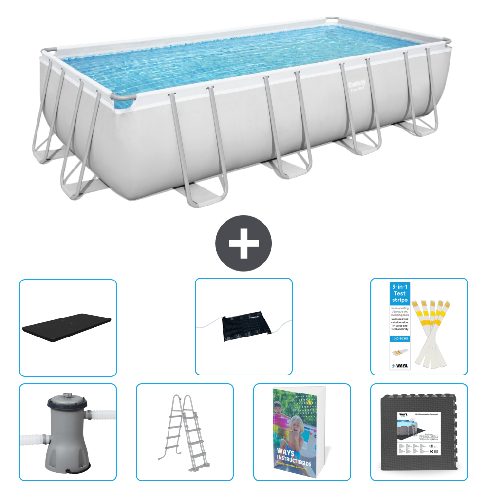 Bestway Power Steel Rechteckig - 488x244x122 Cm - 8-teilig S543