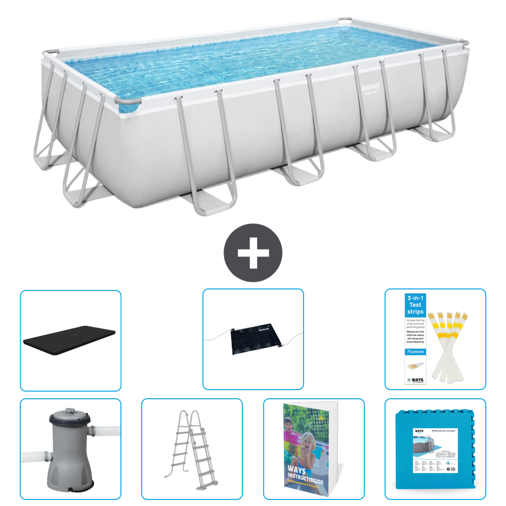 Bestway Power Steel Rechteckig - 488x244x122 Cm - 8-teilig S621