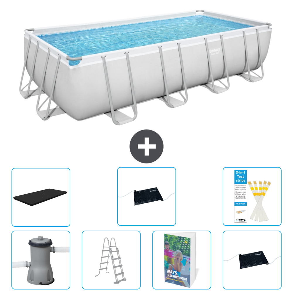 Bestway Power Steel Rechteckig - 488x244x122 Cm - 8-teilig S562