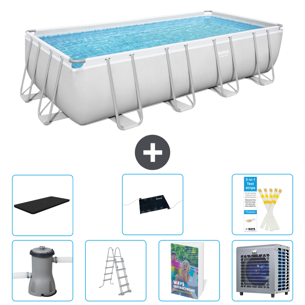 Bestway Power Steel Rechteckig - 488x244x122 Cm - 8-teilig S524