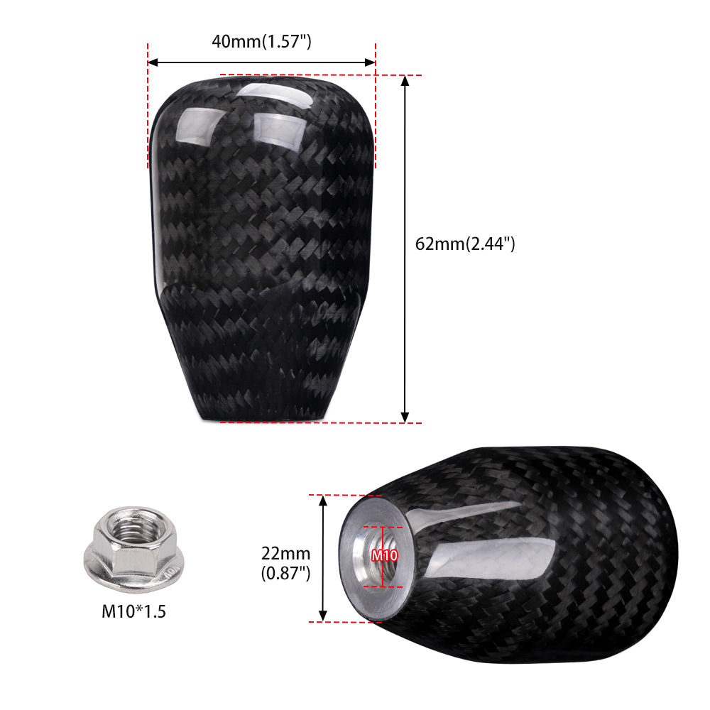 Biemmedue- Auto-modifikationsteile, 5-gang-schaltknauf Aus Kohlefaser, M101,5, 5 Gänge - Eine Packung.
