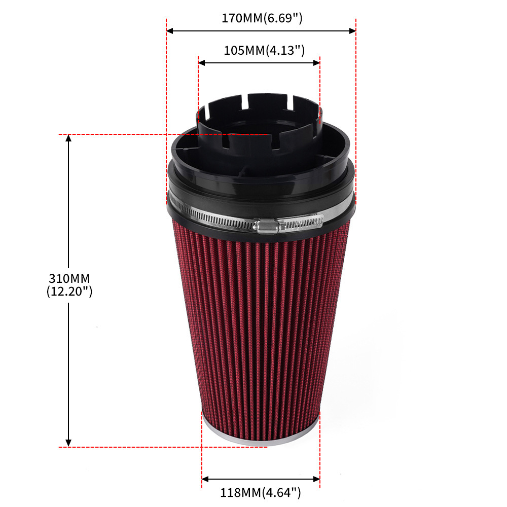 Biemmedue- Automobilmodifikation: Hochleistungs-pilzkopf-trockenluftfilter 102 Mm, Blau 4 Zoll, Einzelpackung.