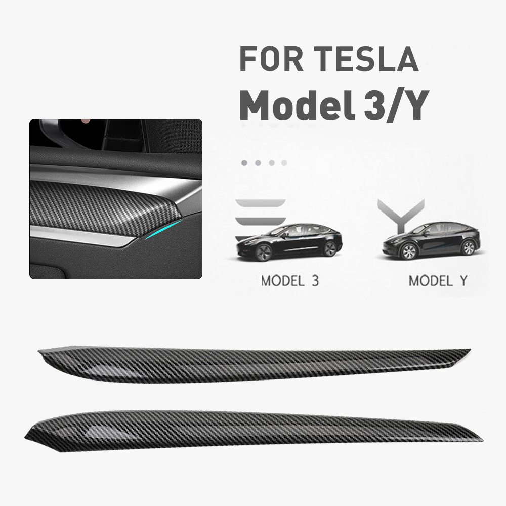 Biemmedue- Autozubehörset Für Model 3/y 2021-2022: Türinnenverkleidung Aus Kohlefaser (ein Set)