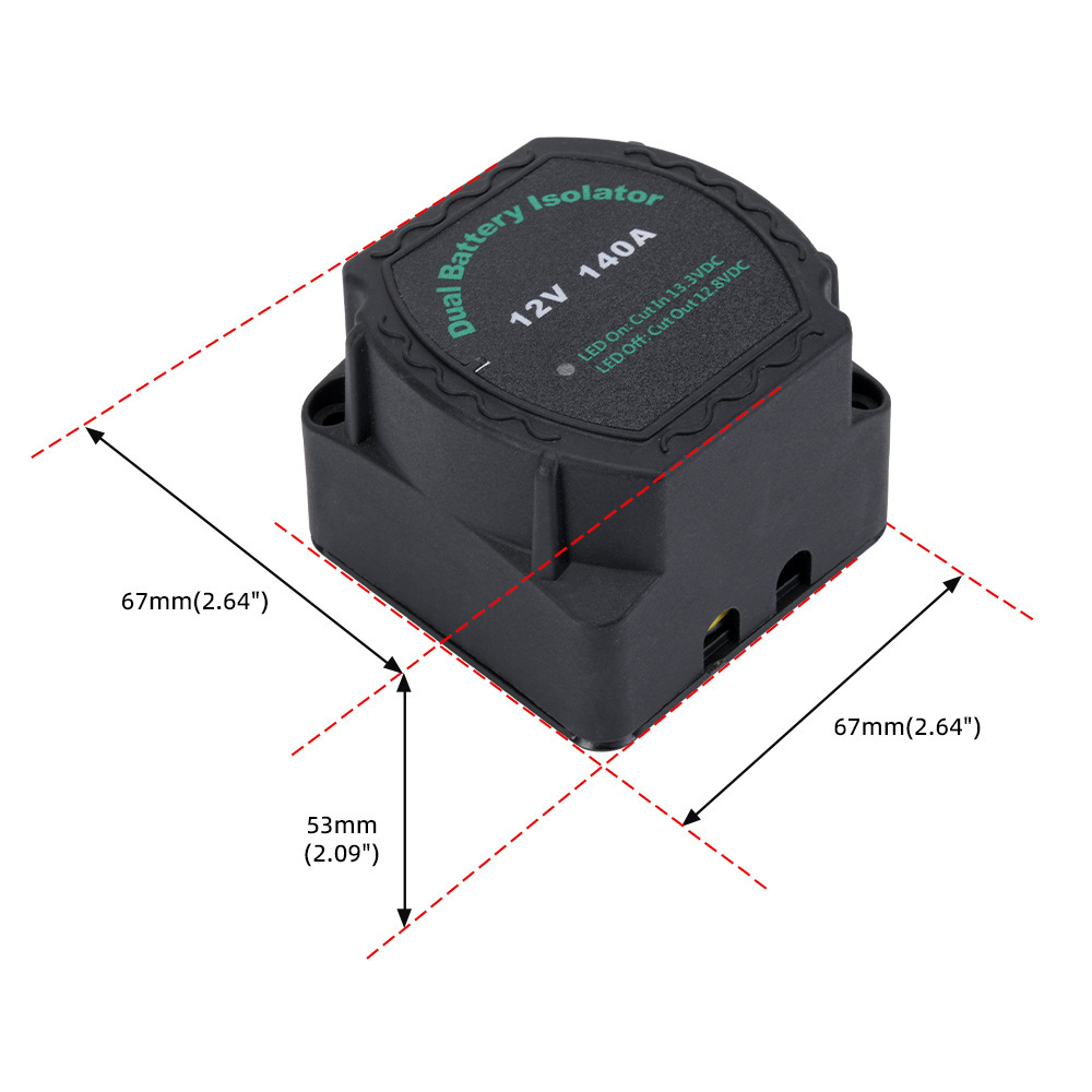 Biemmedue- Doppelbatterie-trennschalter Für Auto Und Yacht 12v 140a, Intelligenter Batterieregler, Vsr-umwandlungsrelais (eine Packung)