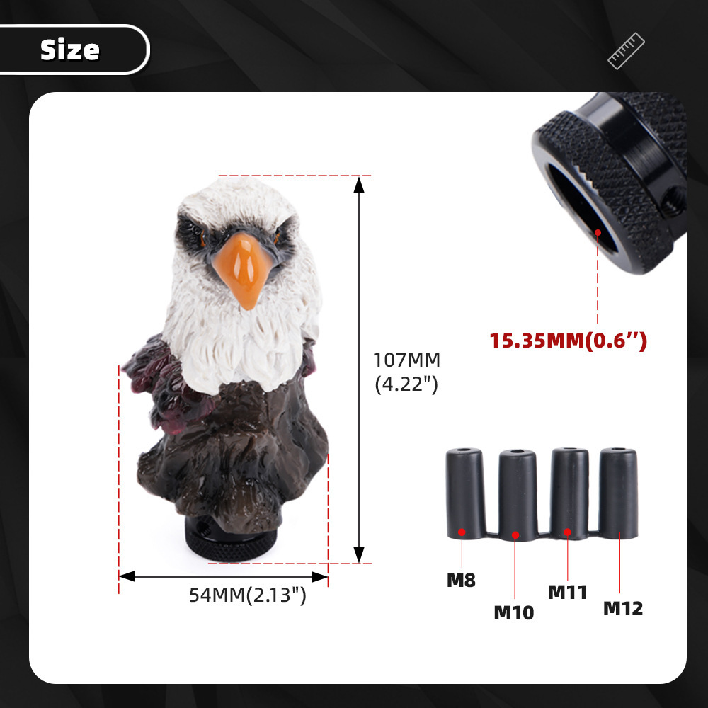 Biemmedue- Fahrzeug-tuningteile: Eagle-schaltknauf Aus Kunstharz, Weißer Eagle-schaltknauf, Typ C, Einzeln Erhältlich.