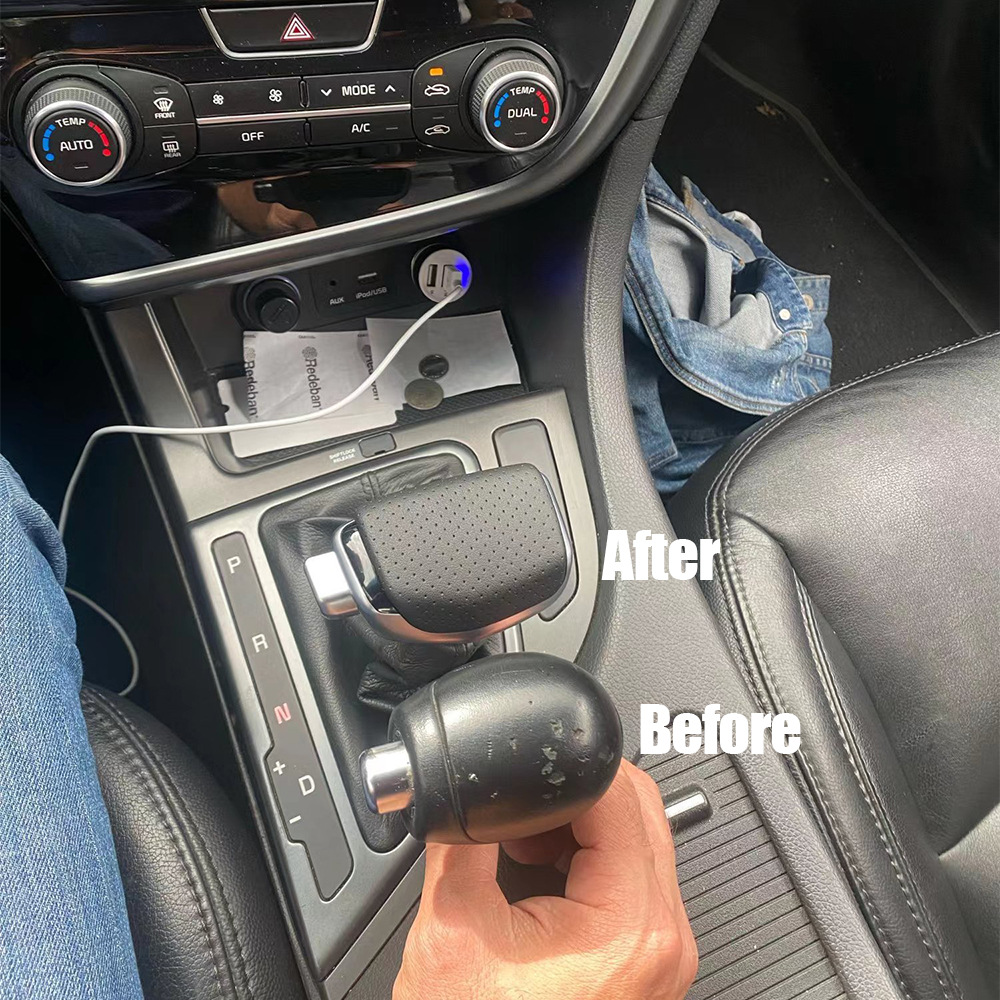 Biemmedue- Geeignet Für Die Modifizierung Von Hyundai/kia-fahrzeugen, Schaltknauf Im Yacht-stil, Mehrere Schaltköpfe, Holzmaserung, Eine Packung.