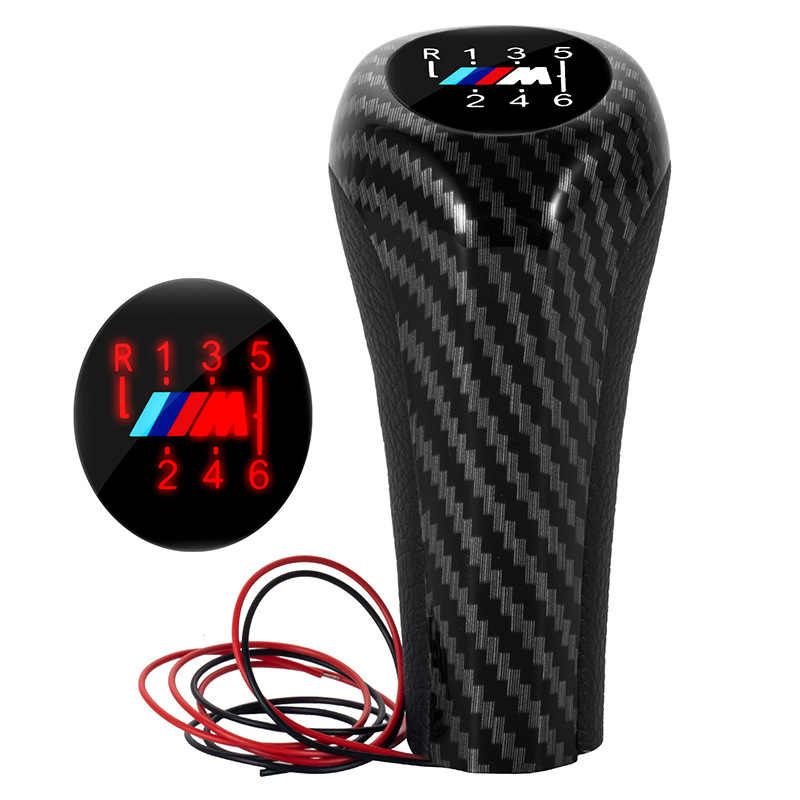 Biemmedue- Geeignet Zur Modifizierung Des Schaltknaufs Bei Bmw-schaltgetrieben Mit Rotem Led-schalthebel, Autoteile Mit M-logo Und Rotem Licht, 5 Gänge, Eine Packung.