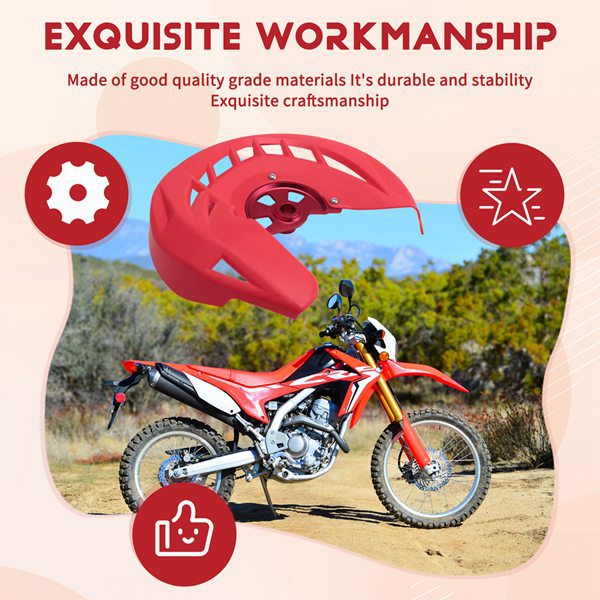 Biemmedue- Nur In Einer Farbe Erhältlich: Rot. Material: Kunststoff Und Aluminium. 17-mm-bremsscheibenschutz Für Offroad-motorräder.