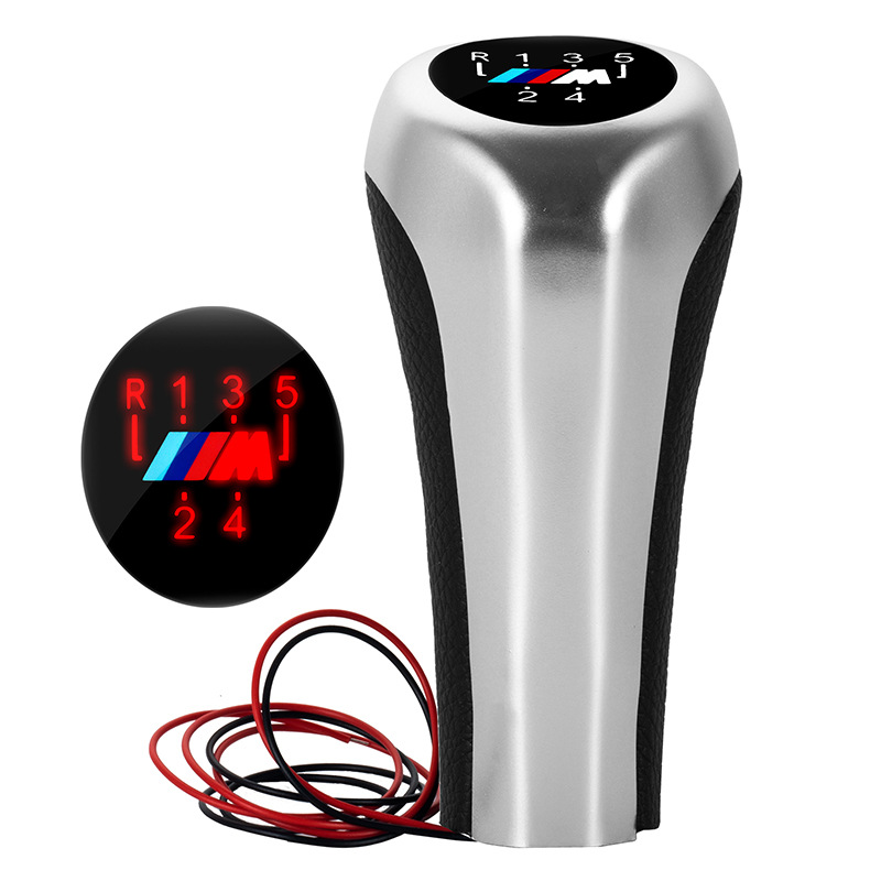 Biemmedue- Passend Für Bmw 1356er Baureihe, Roter Led-schaltknauf, Silberfarben, Ohne M 5-gang-getriebe, Einteilig.