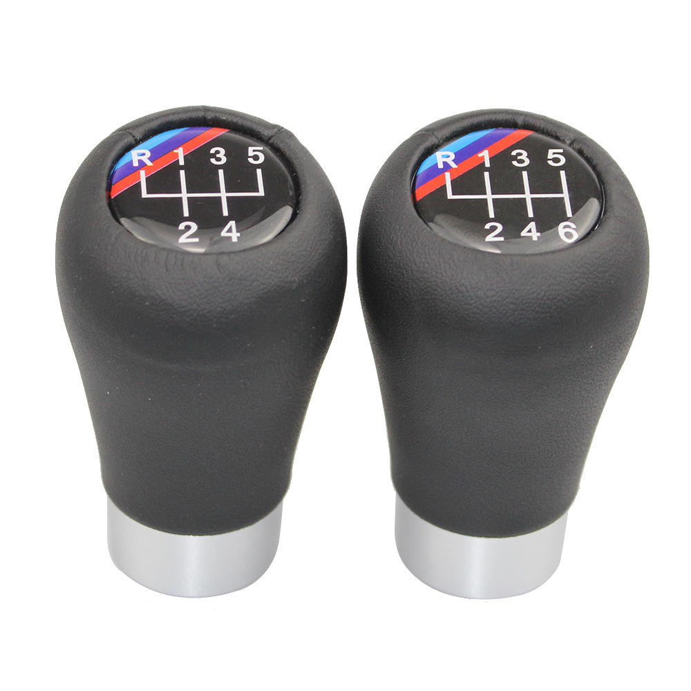 Biemmedue- Passend Für Bmw Fahrzeuge, Runder Schaltknauf Für Schaltgetriebe, Schalthebel, 3d M Logo, 5 Gänge, Ein Set.