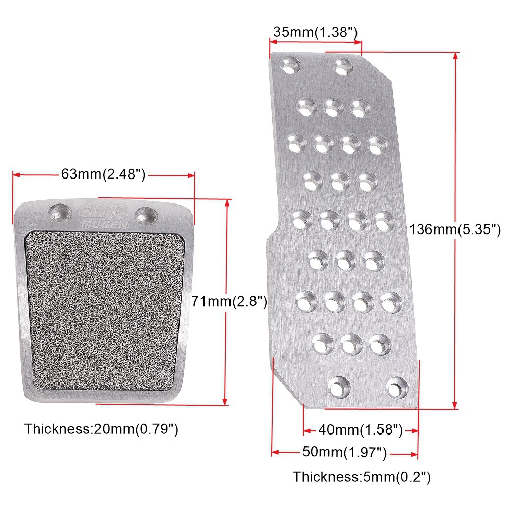 Biemmedue- Pedale Für Kfz-modifikationen, Rutschfestes Gaspedal, Bremspedal, Rutschfestes Pedal Aus Aluminiumlegierung, Schaltpedal, Universell Für Schaltgetriebe, Ein Set.