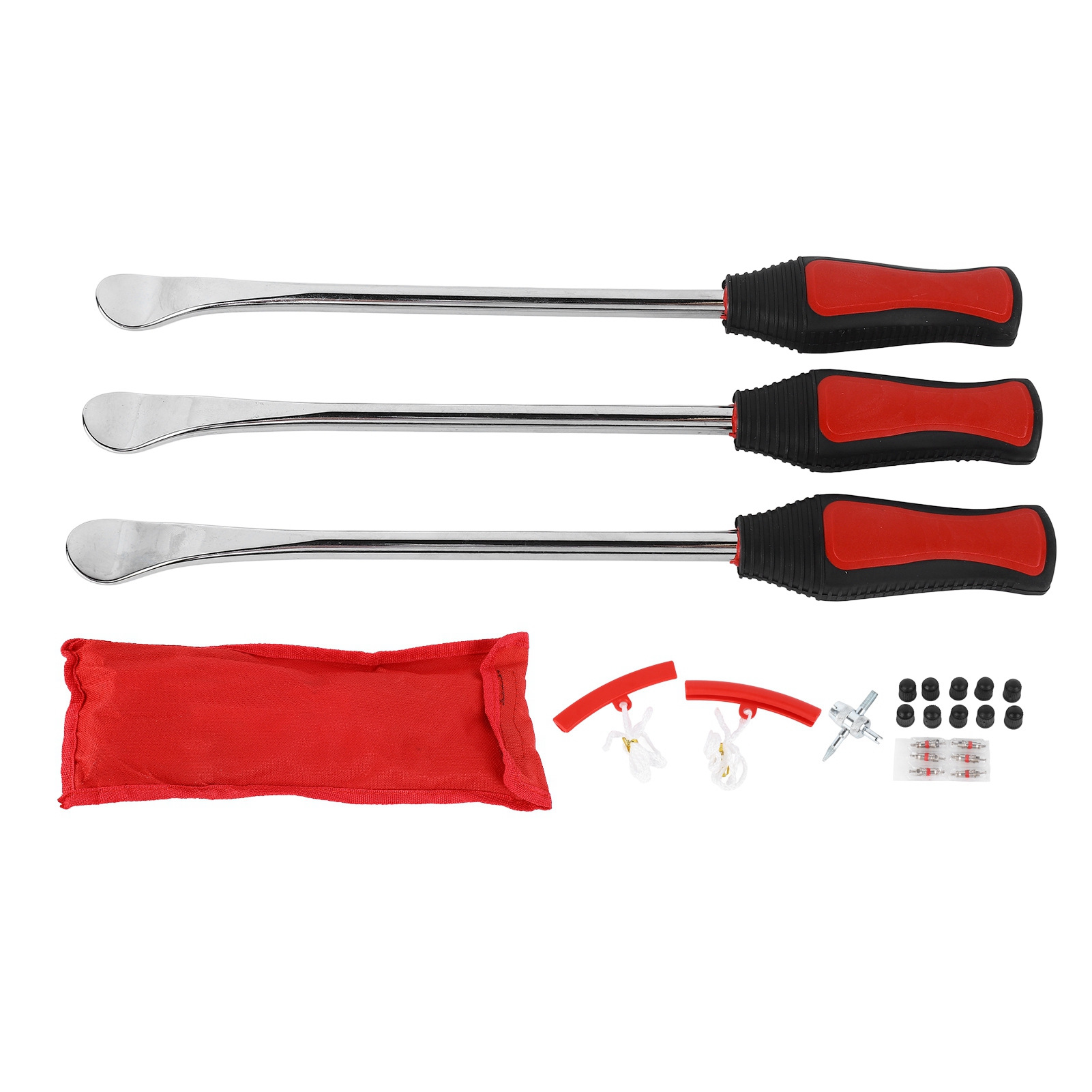 Biemmedue- Reifenreparaturset (2-teilig, Rot): 1 Reifenheber, 1 Roter Felgenschutz