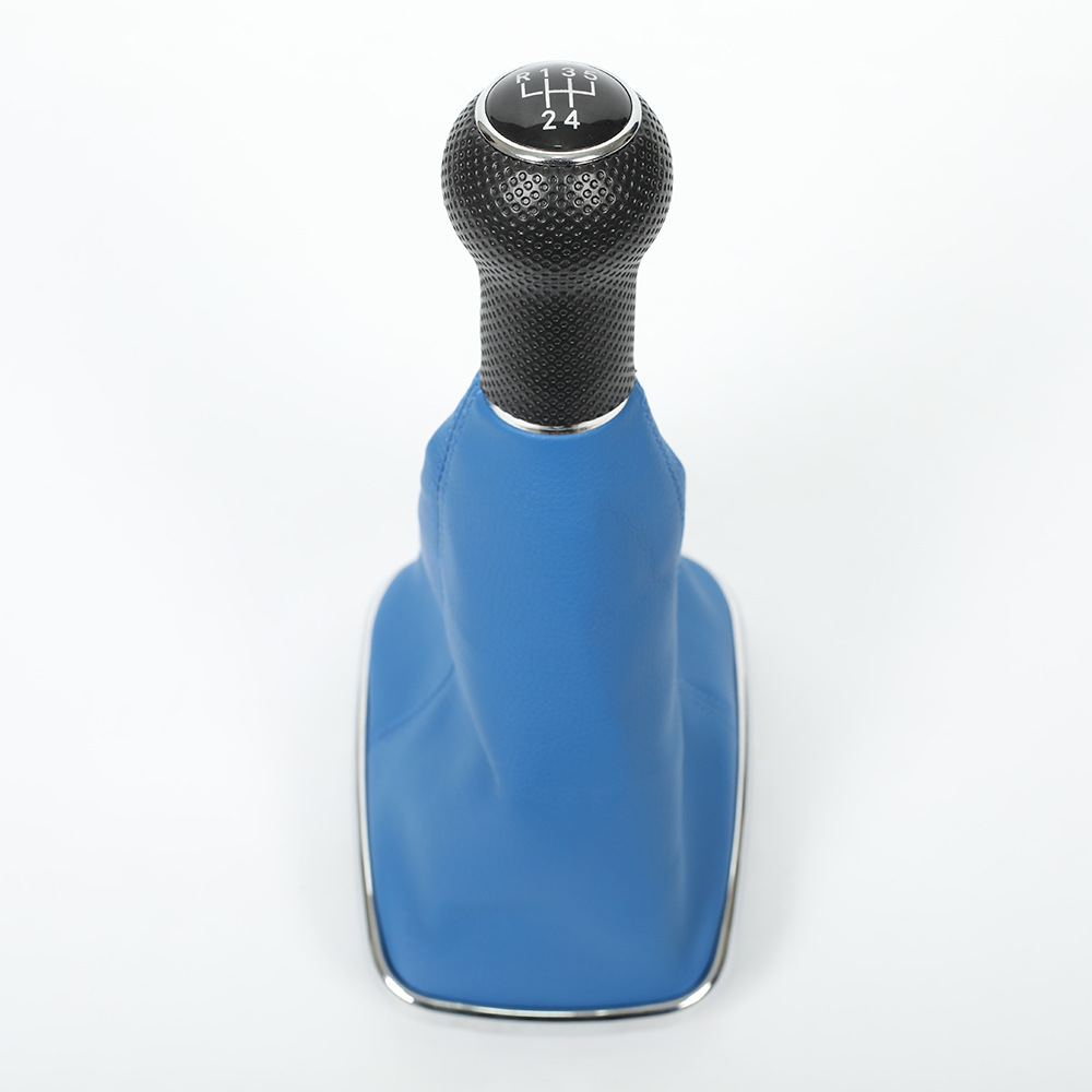 Biemmedue- Schalthebelmanschette Kompatibel Mit 4-gang-schaltgetrieben Des Golf, Integriertes Automobilteil, Galvanisiertes Blaues Leder, Kleines Loch, 6 Gänge, Einzeln Erhältlich.