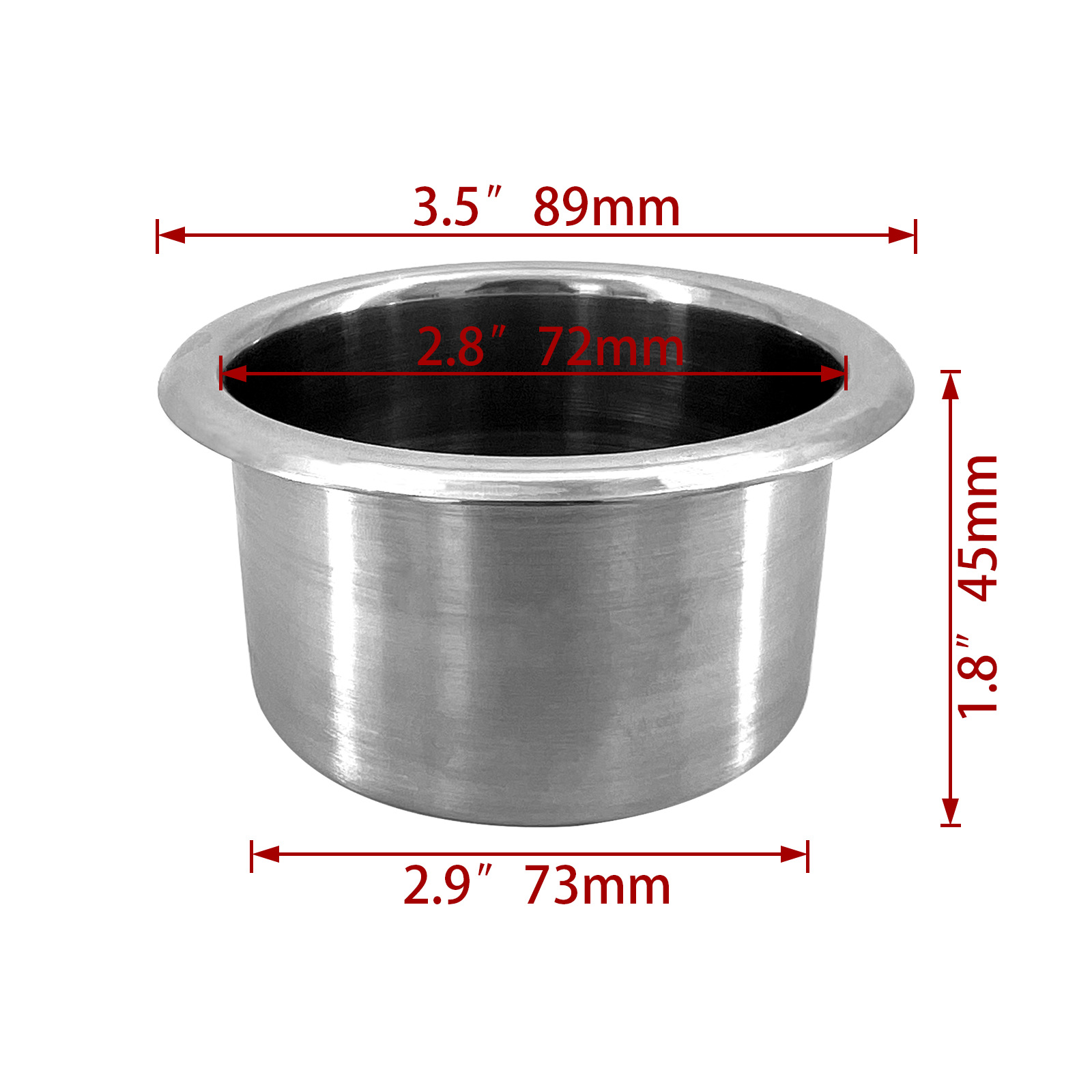 Biemmedue- Edelstahl-becherhalter Für Yachten Und Wohnmobile, Geeignet Für Teetassen, Wasserbecher Und Als Zubehör, Becherhalter 89 X 45 Mm