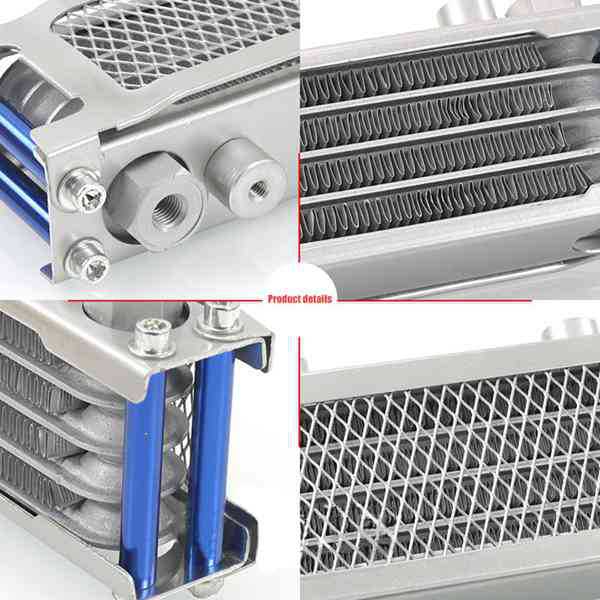 Biemmedue- Farbe: Silber Material: Metall Ölkühler Für Offroad-motorräder/elektrofahrräder/abgewinkelte Mountainbikes.
