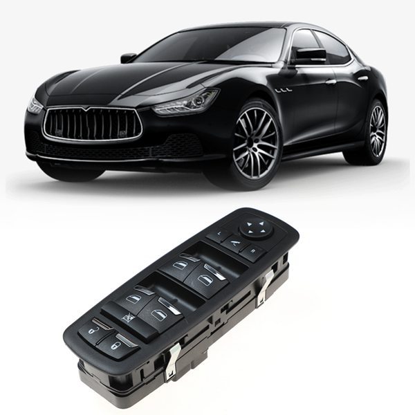 Biemmedue- Ein Schwarzer Kunststoff-tür-/fensterschalter Für Die Fahrerseite, Modell 670010305 Oder 670097037, Für Maserati.
