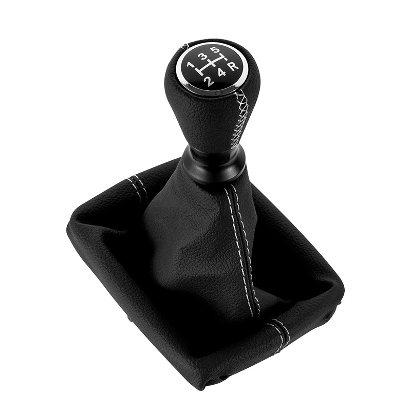 Biemmedue- Staubschutzhülle Für Peugeot 206/406, Schaltknaufabdeckung, Weiße Ziernähte, 5-gang-set (einteilig).