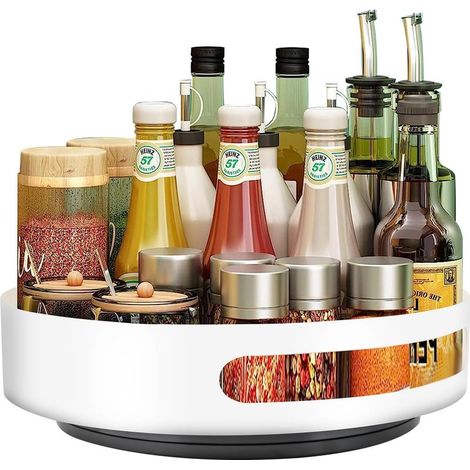 Drehbarer Servierteller Aus Stahl (lazy Susan), Gewürzorganizer, 360° Drehbar, Für Küche, Bad, Schlafzimmer, Leicht Zu Reinigen, 25 X 25 X 5 Cm