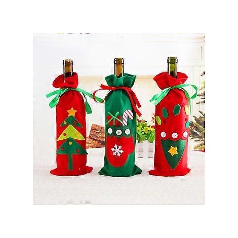 3 Weihnachtliche Weinflaschenhüllen In 3 Festlichen Weihnachtsmotiven