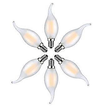 6er-pack Led-flammenlampen E14, 4 W, Warmweiß (2700 K) – Glühkerzenlampen Für Kronleuchter – Milchglas
