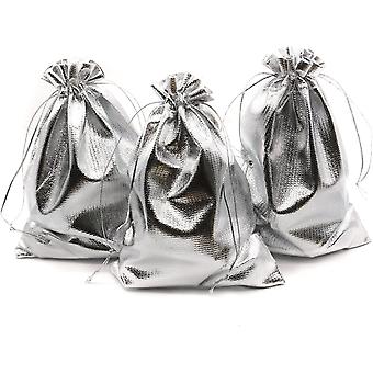 100er-packung 3,54 X 4,72 (silber) Robuste Goldene Organza-schmuckbeutel Mit Kordelzug, Ideal Als Gastgeschenk Für Hochzeiten, Partys, Weihnachten, Süßigkeiten Oder Schokolade (gold, 3,54 X 4,72 Cm)