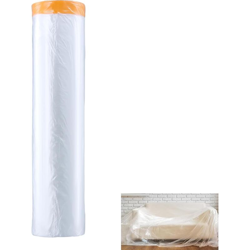 Rolle Abdeckplane Für Farbspritzarbeiten, 400 Cm X 20 M, Kunststoff-abdeckplane, Zum Schutz Von Böden Und Möbeln (mit Positionierungsaufkleber)