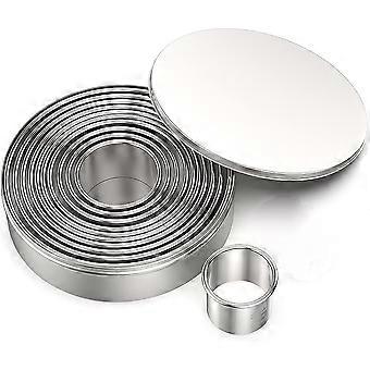 Ausstechform – Kekse Backen – 12-teiliges Keksformen-set – Edelstahl – Ausstechformen – Runde Ausstechformen – Silber