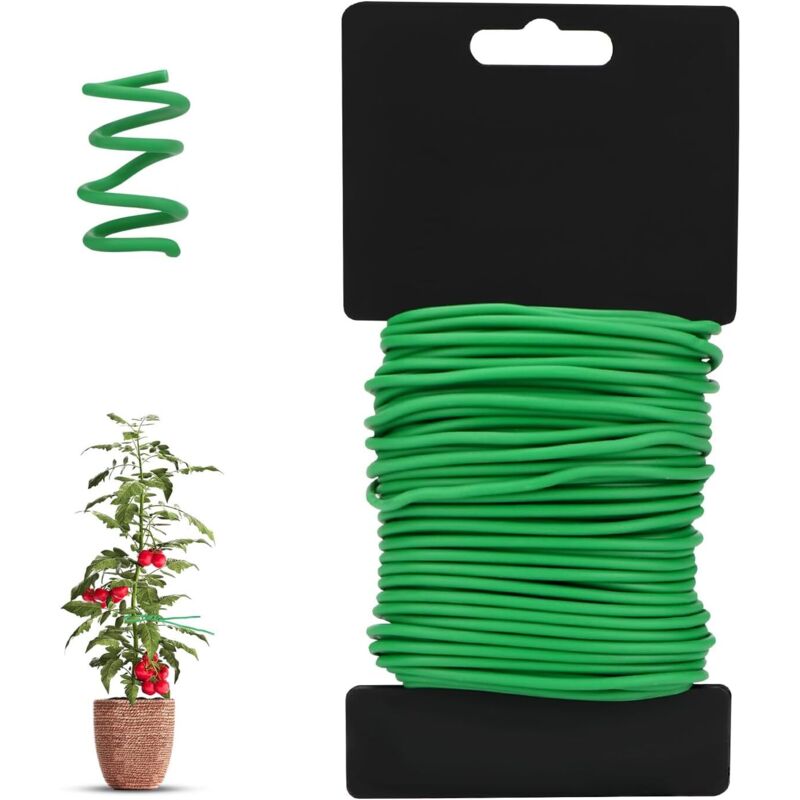 Pflanzenbinder, 3,5 Mm X 20 M Flexible Pflanzenbinder, Gartenbindedraht, Bindedraht Für Pflanzen, Blumen, Gemüse Und Weinreben (grün)