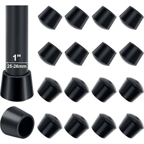 Stuhlbeinkappen, 16 Stück, 25–26 Mm, Gummikappen, 25 Mm Innendurchmesser, Zum Schutz Der Tischbeine Und Zur Vermeidung Von Kratzern Auf Dem Boden, Schwarz