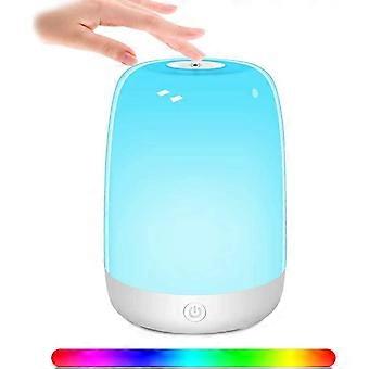 Nachttischlampe Mit Usb-ladefunktion, Touch-tischleuchte, 6 Umschaltbare Rgb-farben, Touch-beleuchtung Und 3 Helligkeitsstufen