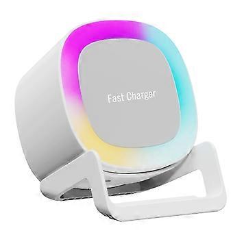 4-in-1 Bluetooth-lautsprecher, 15-w-kabelloses Ladegerät, Handyhalterung, Stimmungslicht, Desktop-lautsprecher