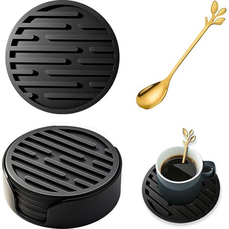 Unverzichtbares Set Für Kaffeeliebhaber: Kaffeeuntersetzer-set & 6-teiliger Teelöffel
