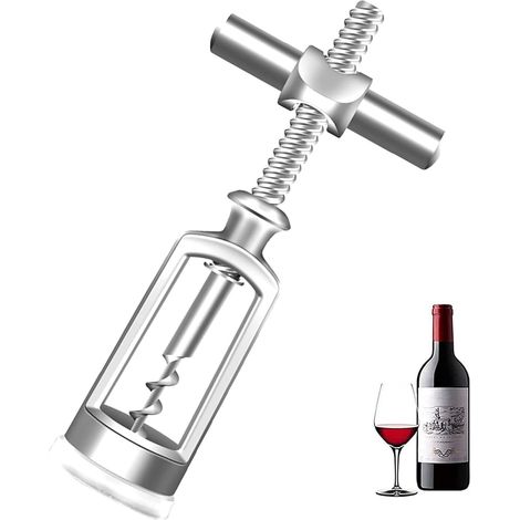 Weinflaschenöffner, Flaschenöffner Aus Zinklegierung, Glockenkorkenzieher, Aufschraubbares, Kreuzförmiges Kellnermesser Zum Öffnen Von Weinflaschen Mit Korken, Wie Z. B. Rotwein Und Trockener Weißwein