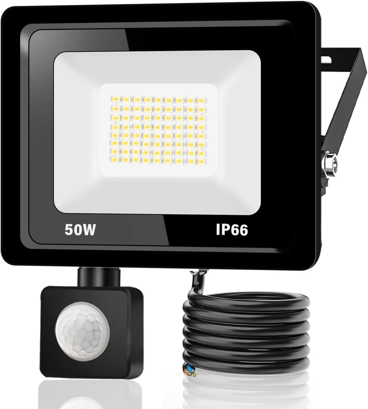 50-w-led-außenstrahler, 5000 Lm, Schutzart Ip66, Warmweißes Licht (3000 K), Energieklasse F