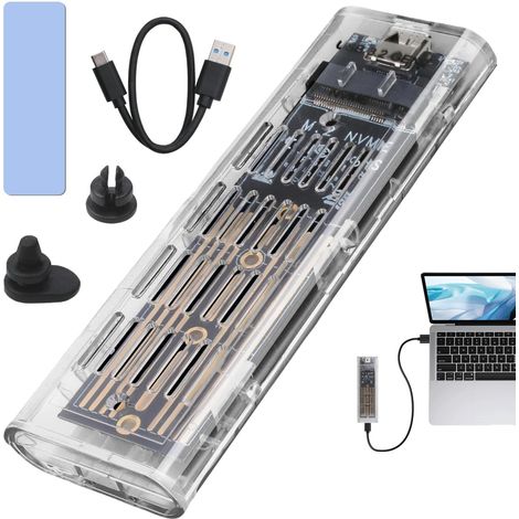 Ssd-gehäuse M.2 Nvme Externe Festplatte Nvme Usb-c Adapter M.2 Externes Usb 3.1 Gehäuse Hochgeschwindigkeits-laufwerksgehäuse Ohne Werkzeugmontage Für Pcie M-key 2230/2242/2260/2280 Ssds