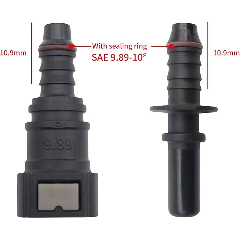 2 Stück Kraftstoffschlauchverschraubungen, Gerader Kraftstoffleitungsanschluss (weiblich), 9,89 Mm Kraftstoffschlauch-schnellkupplung (innendurchmesser 8 Mm)
